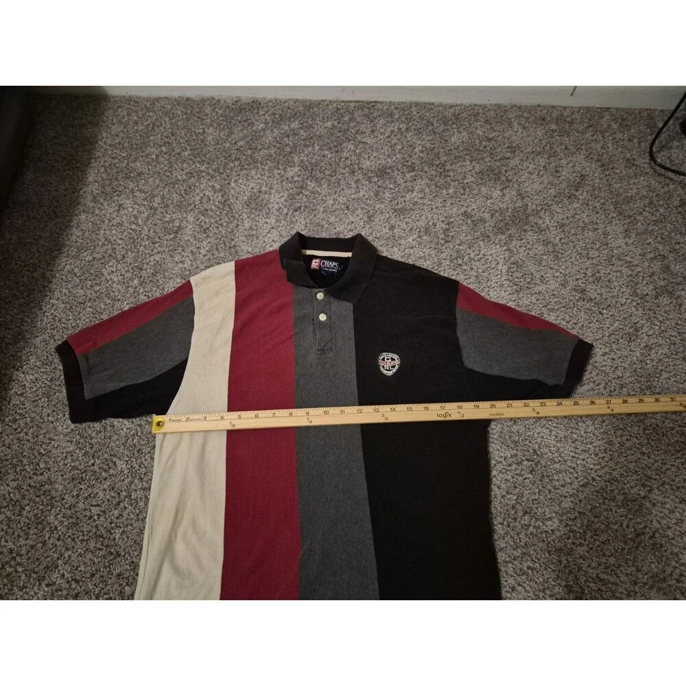 VTG Chaps Ralph Lauren Polo Mens XL Colorblock Retro 80s Preppy Colorful Flaw